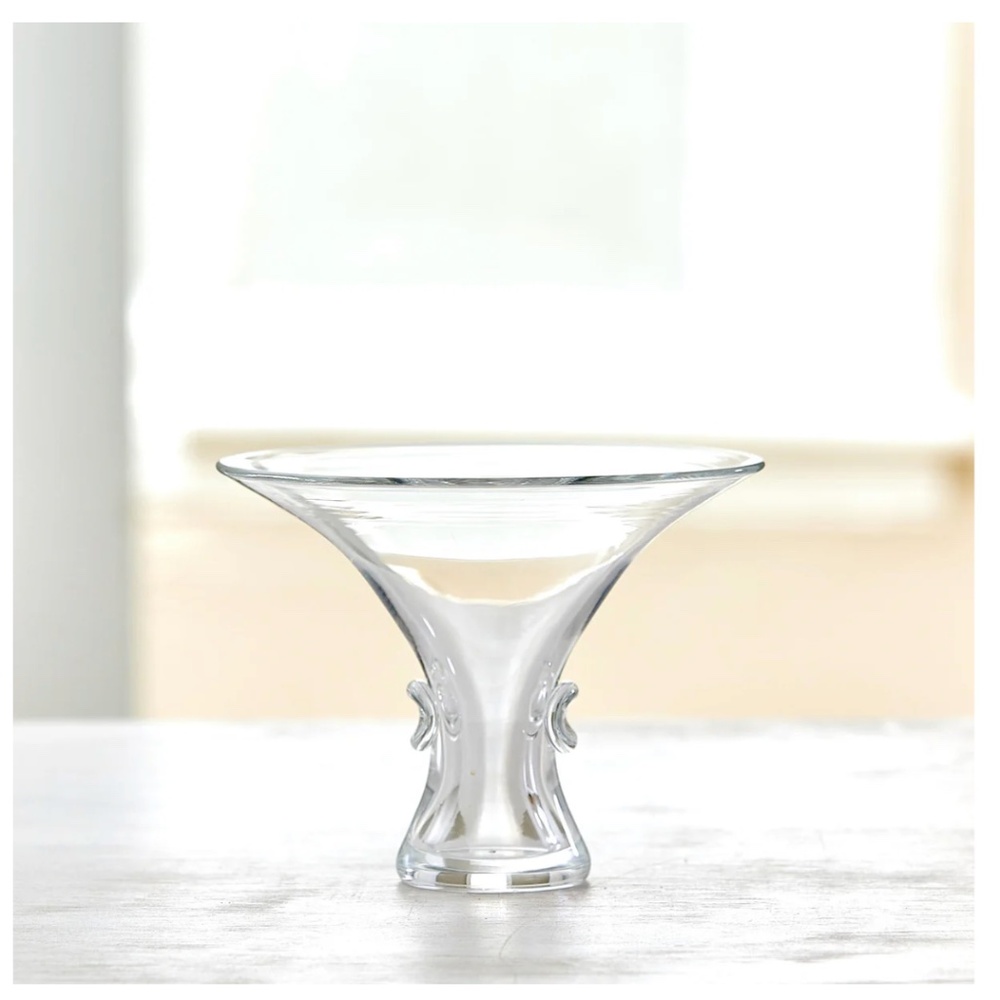 New Steuben Signed Crystal Bouquet Vase Hand Blown